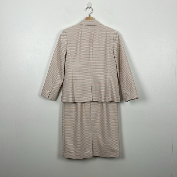 Talbots Striped Dress Suit Womens 2 Lined Sleeveless Zip Closure Cotton Blend - Picture 4 of 15